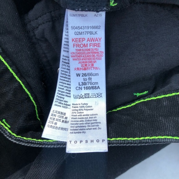 Topshop Neon Stitch High Waist Tapered Mom Jeans - Picture 6 of 7